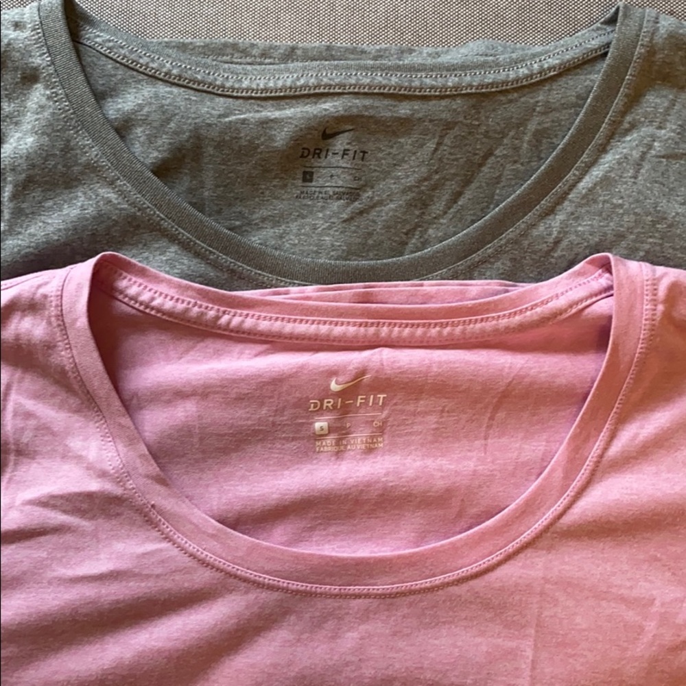 2 short sleeve scoop neck bike drifit tees